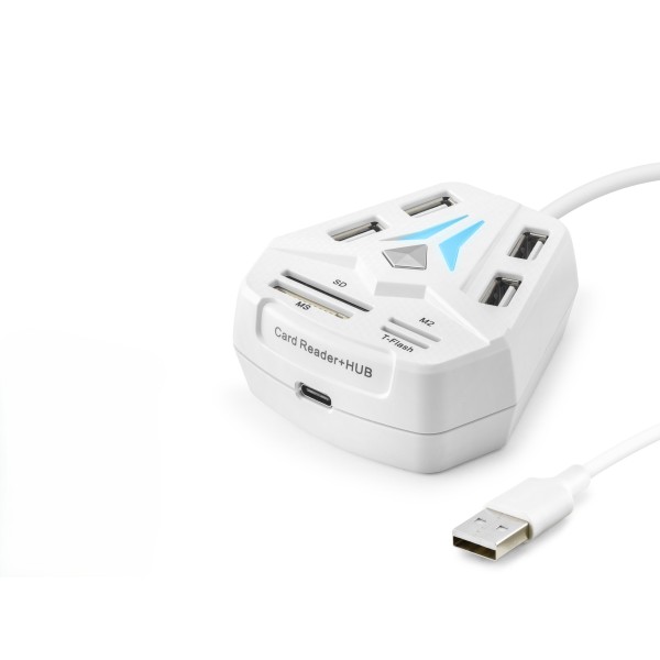 toptan-xml-dropshipping-Usb Combo Hub Kart Okuyucu 8 Port Beyaz A068W