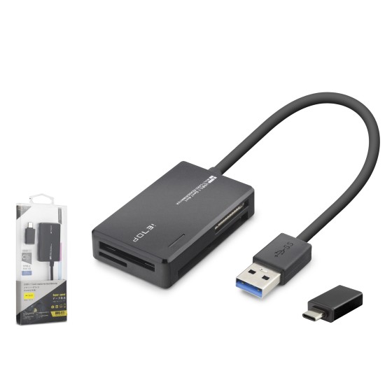 toptan-xml-dropshipping-Usb Type-c 3.2 Gen1 All İn One Kart Okuyucu Cf Sd Microsd Ms 5 Gbps Siyah C313