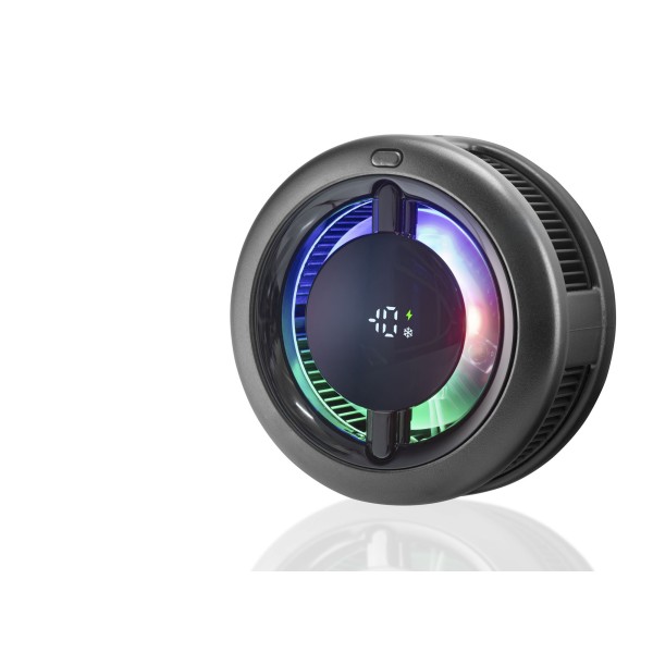 toptan-xml-dropshipping-Manyetik Telefon Soğutucu Fan Rgb Dijital Ekranlı - Siyah CX19
