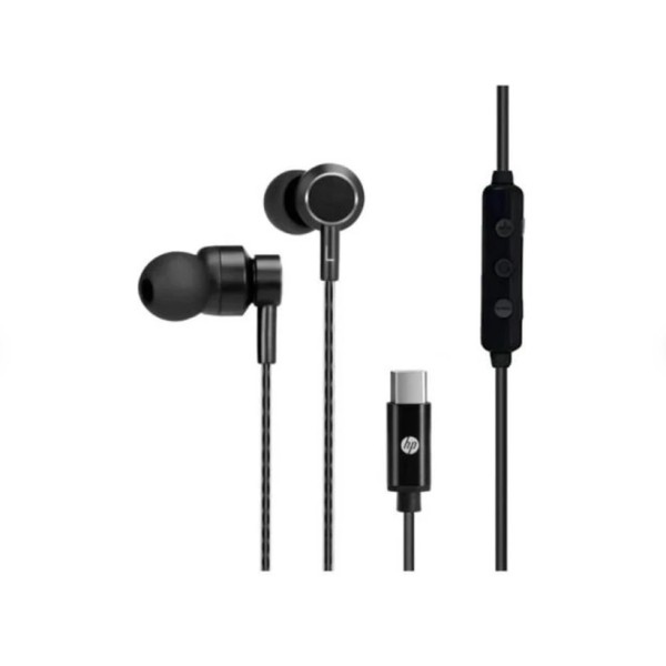toptan-xml-dropshipping-Kablolu Kulak İçi Mikrofonlu Kulaklık Type-c Pc Telefon Uyumlu Ses Kontrollü Siyah DHH1127BK