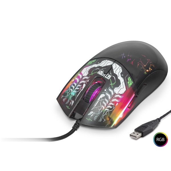 toptan-xml-dropshipping-Gaming Mouse 7200 Dpi Rgb Graffiti Desenli - Siyah G306A