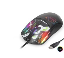 Gaming Mouse 7200 Dpi Rgb Geometrik Desenli - Siyah G306B