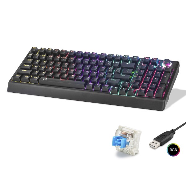 toptan-xml-dropshipping-Mekanik Gaming Klavye 104 Tuş Blue Switch Rgb - Siyah G500XB