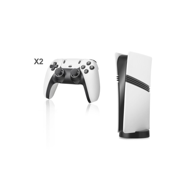 toptan-xml-dropshipping-Pro Retro Oyun Konsolu Hdmı Çift Gamepad Seti 128 Gb Hafıza Kartlı 2.4G Kablosuz Beyaz GS5