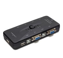 Vga Usb Kvm Swıtch 4 In 1 Out + 4 Port Usb Console - Sıyah HD230