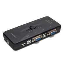 Vga Usb Kvm Swıtch 4 In 1 Out + 4 Port Usb Console - Sıyah HD230