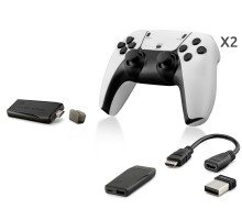 Retro Oyun Stick Hdmi Çift Gamepad Seti 64 Gb Kart Destekli 2.4G Kablosuz - Beyaz HD326