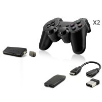 Retro Oyun Stick Hdmi Çift Gamepad Seti 2.4G Kablosuz - Siyah HD327