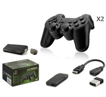 Retro Oyun Stick Hdmi Çift Gamepad Seti 2.4G Kablosuz - Siyah HD327