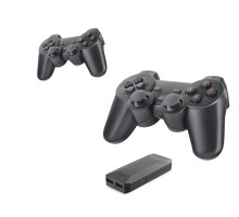 Retro Oyun Stick Kablosuz Çift Gamepad Seti 4K - Siyah HD329