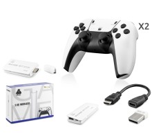 Retro Oyun Stick Hdmi Çift Gamepad Seti 2.4G Kablosuz - Beyaz HD330