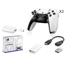 Retro Oyun Stick Hdmi Çift Gamepad Seti 2.4G Kablosuz - Beyaz HD330
