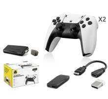 Retro Oyun Stick Hdmi Çift Gamepad Seti 2.4G Kablosuz - Beyaz HD331