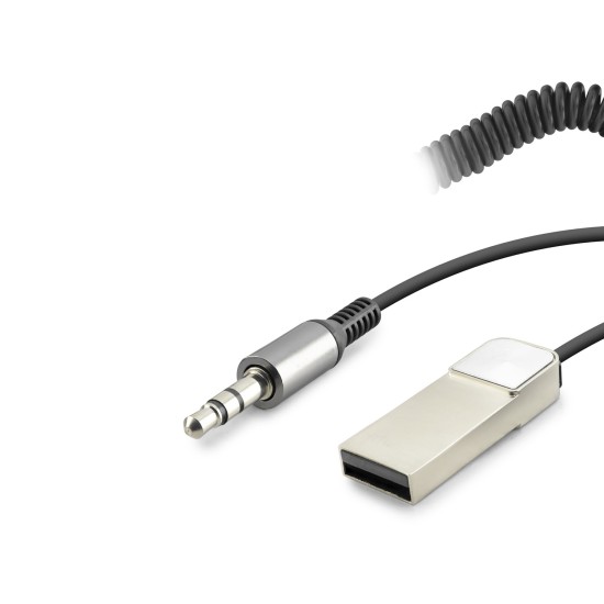 toptan-xml-dropshipping-Aux Bluetooth Ses Alıcı Adaptör Dahili Kablolu Handsfree 3.5Mm - Siyah HD9005