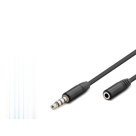 toptan-xml-dropshipping-3.5 Mm Trrs Aux Uzatma Kablosu 3 M - Siyah HDX1011