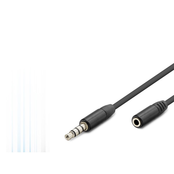 toptan-xml-dropshipping-3.5 Mm Trrs Aux Uzatma Kablosu 3 M - Siyah HDX1011