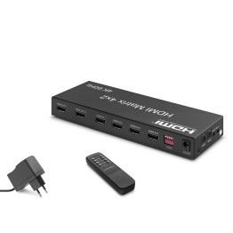 Hdmı Matrix Switch Edıd Ses Çıkışlı Kumandalı 4K 60 Hz 4 Giriş 2 Çıkış Siyah HDX1334