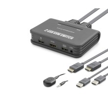 Hdmi Usb Kvm Switch 2 Port Hdmi 2 Port Usb Dahili Kablolu - Siyah HDX1361