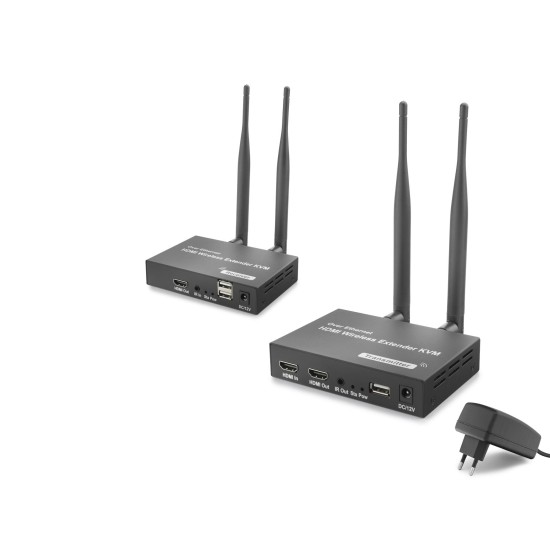 toptan-xml-dropshipping-Hdmi Kvm Kablosuz Extender Loop-Out 1080P 200 M Siyah HDX1383
