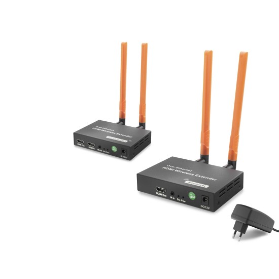 toptan-xml-dropshipping-Hdmi Kablosuz Görüntü Ve Ses Aktarım Seti Loop-Out 1080P 300 M Siyah HDX1384