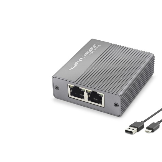 toptan-xml-dropshipping-Gigabit Ethernet Switch 4 Port Type C Güç Girişli Gri HDX1413