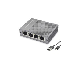 Gigabit Ethernet Switch 5 Port Type C Güç Girişli Gri HDX1414
