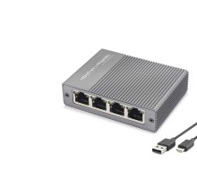 Gigabit Ethernet Switch 5 Port Type C Güç Girişli Gri HDX1414