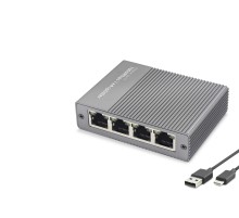 Gigabit Ethernet Switch 5 Port Type C Güç Girişli Gri HDX1414