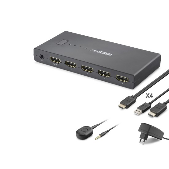 toptan-xml-dropshipping-Hdmı Usb Kvm Switch 4 Port Hdmı 4 Port Usb Kumandalı HDX1425