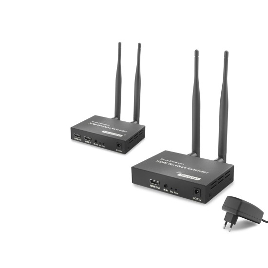 toptan-xml-dropshipping-Hdmi Kablosuz Görüntü Ve Ses Aktarım Seti Loop-Out 1080P 200 M Siyah HDX1444
