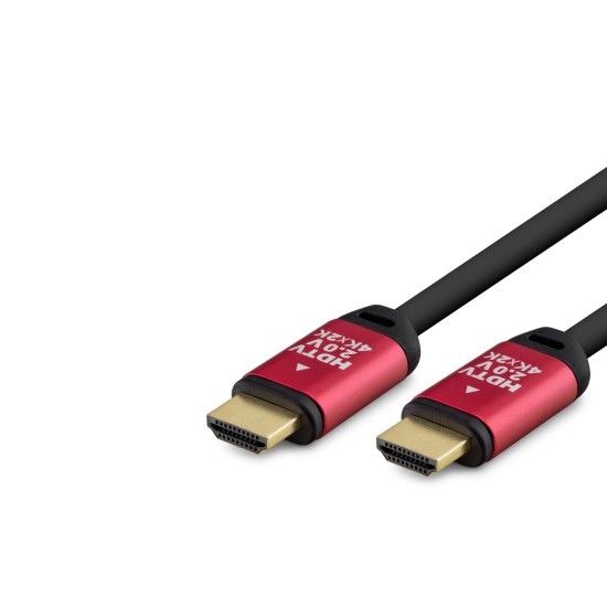 toptan-xml-dropshipping-Hdmi 2.0 Kablo 4K 60 Hz Od 8.0 Mm 30 M Siyah Kırmızı HDX2041