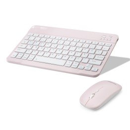 Kablosuz Bluetooth Smart Klavye Mouse Seti Şarjlı 1600 Dpi Pembe HDX2508P