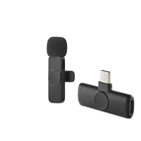 toptan-xml-dropshipping-Kablosuz Yaka Mikrofonu Type-c Siyah HDX2785