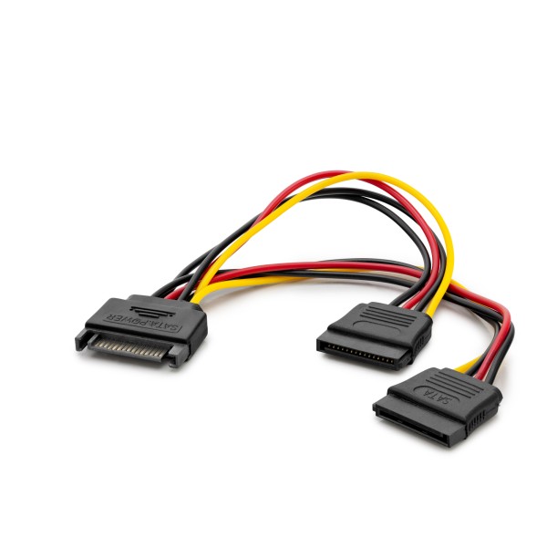toptan-xml-dropshipping-Sata Power 2 Li Çoklayıcı Kablosu 15 Cm Siyah HDX5519
