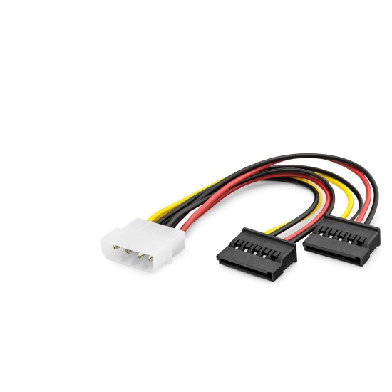 toptan-xml-dropshipping-Sata Power Y Kablosu 2 In 1 16 Cm - Siyah HDX5525