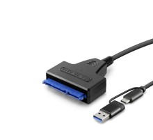 Type-C ve USB 3.0 to SATA HDD SSD Dönüştürücü Kablo 37 cm Siyah HDX5571