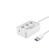 Usb 3.0 Hub Kart Okuyucu 7 Port 5 Gbps Beyaz HDX7028