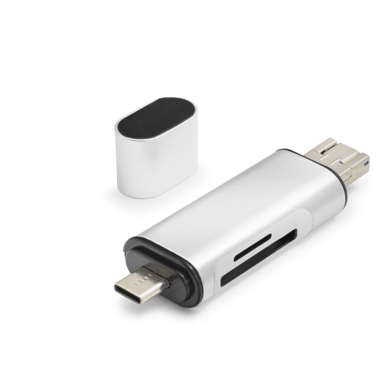 toptan-xml-dropshipping-Usb Type-c Otg Kart Okuyucu Sd Microsd 480 Mbps Gri HDX7053