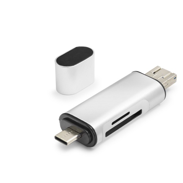 toptan-xml-dropshipping-Usb Type-c Otg Kart Okuyucu Sd Microsd 480 Mbps Gri HDX7053