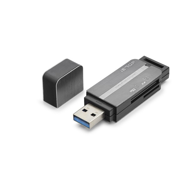 toptan-xml-dropshipping-Usb Type-C 3.2 Gen1 Kart Okuyucu Sd Microsd 5 Gbps Gri HDX7054