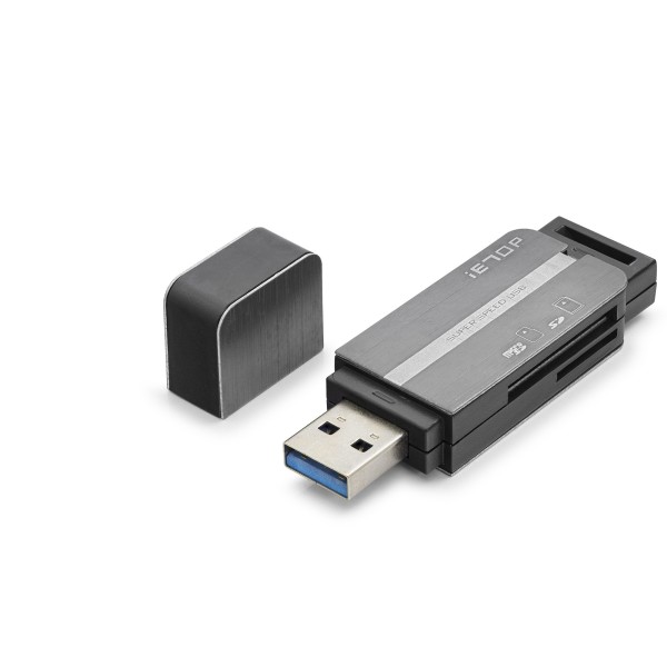 toptan-xml-dropshipping-Usb Type-C 3.2 Gen1 Kart Okuyucu Sd Microsd 5 Gbps Gri HDX7054