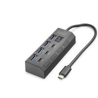 Type-C 3.2 Gen1 Anahtarlı Hub 7 Port 5 Gbps Siyah HDX7057