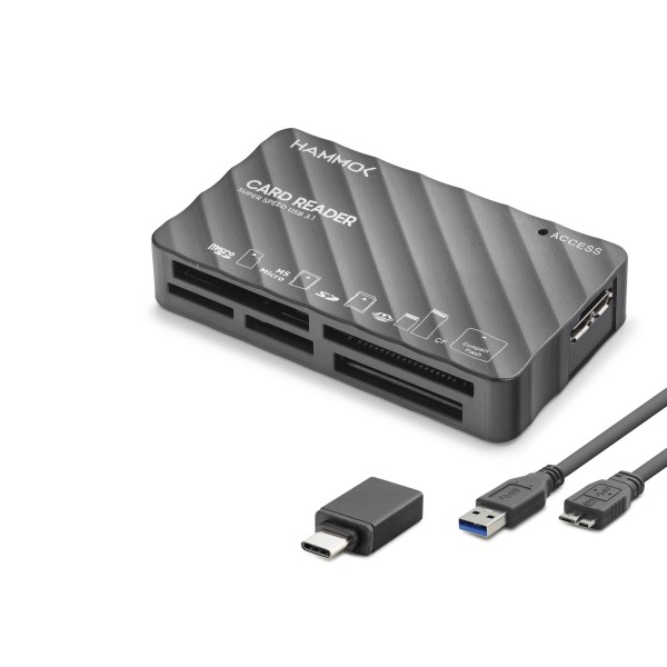 Usb Type-c 3.1 Gen1 All İn One Kart Okuyucu Cf Sd Microsd Ms Xd 5 Gbps Siyah HDX7064