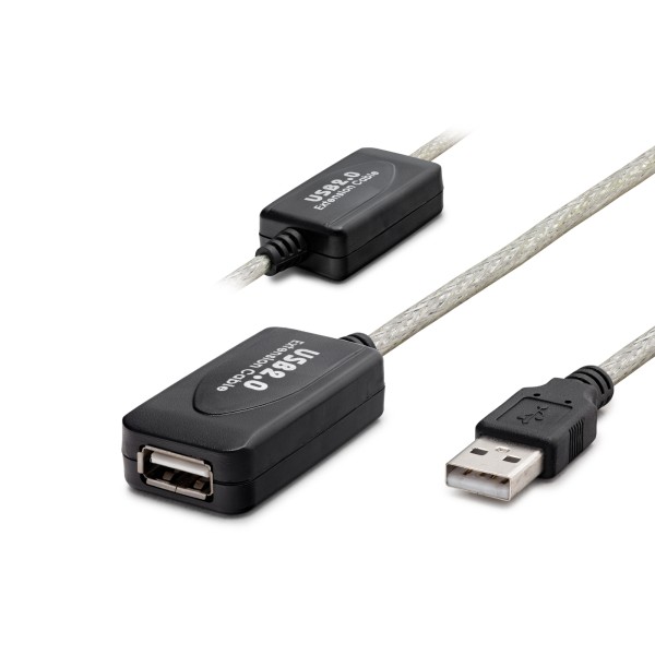 toptan-xml-dropshipping-Usb Uzatma Kablosu 20 M - Silver Siyah HDX7515