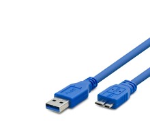 Usb 3.0 To Micro-B 3.0 Harddisk Kablosu 30 Cm - Mavi HDX7518