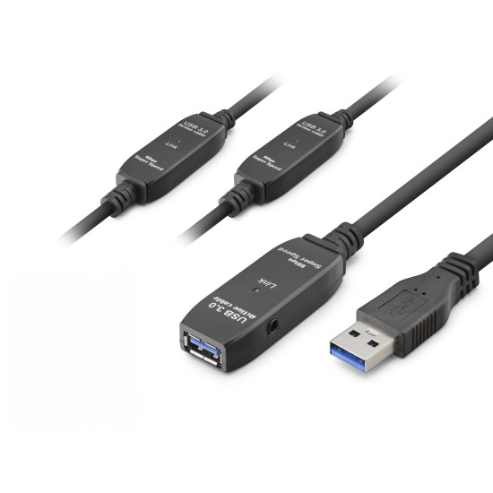 toptan-xml-dropshipping-Usb 3.0 Active Repeater Uzatma Kablosu 20 M Siyah HDX7564