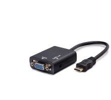 Mini Hdmi To Vga Ses Çıkışlı Görüntü Dönüştürücü - Siyah HDX7762