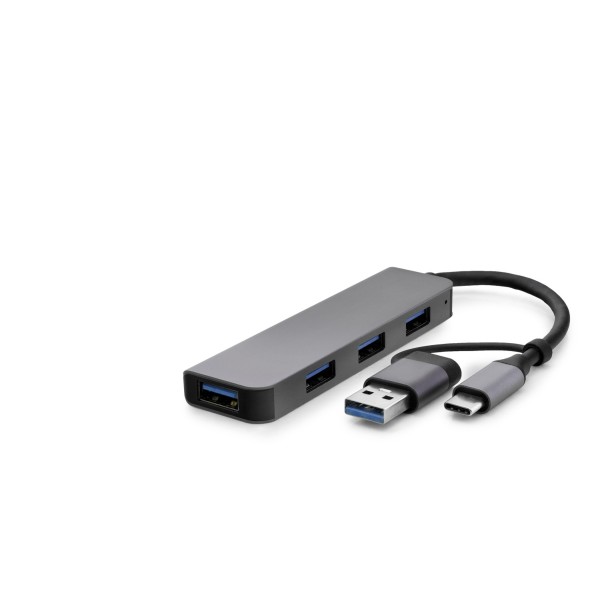 toptan-xml-dropshipping-Usb Type-c 3.0 Hub 4 Port 5 Gbps Gri HDX7825