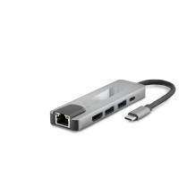 Type-C 3.0 Hub Pd Hdmı 4K 30Hz Lan 100M 5 Port 5 Gbps Gri HDX7831