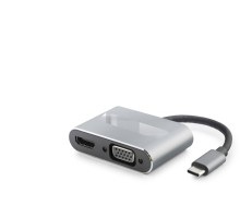 Type-C Combo Hub Hdmi 4K Vga Usb 3.0 Pd 4 Port Gri HDX7839